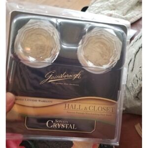 Gainsborough Sonata Crystal Satin Nickel Hall & Closet Crystal Door Knob Set New